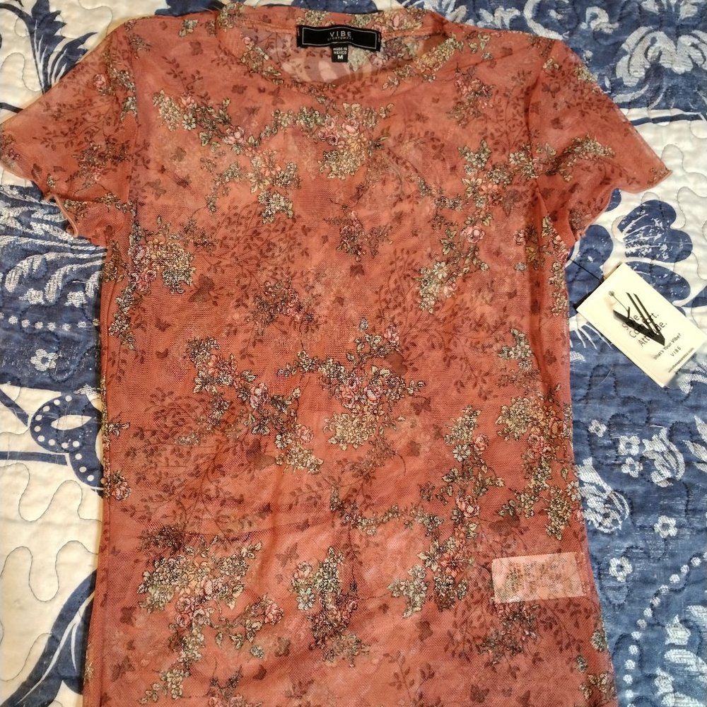 Vibe kids floral sheer blouse